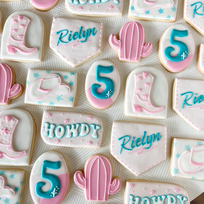 Howdy Cowgirl Birthday Cookies