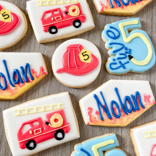 Firefighter Birthday Cookies