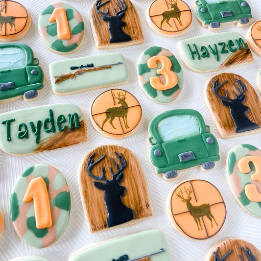 Deer Hunting Birthday Cookies