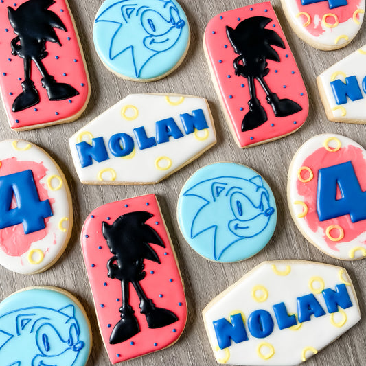 "Sonic" Inspired Birthday Cookies